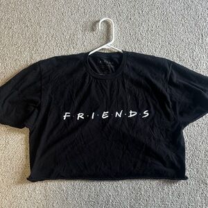 FRIENDS Black Cropped Tee with Logo cropped